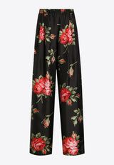 Silk Wide-Leg Pants
