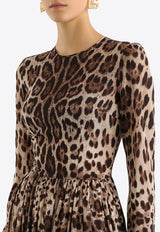 Leopard-Printed Midi Dress