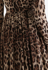 Leopard-Printed Midi Dress