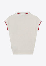 Logo-Embroidered Ribbed Top