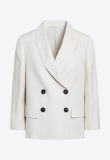 Buttoned Double-Breasted Blazer
