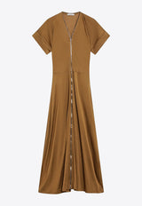 Zip-Up Midi Dress