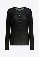 Crewneck Buttoned Top