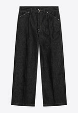 Studded Straight-Leg Jeans