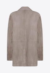 Brunello Cucinelli Single-Breasted Suede Blazer Brown MPCAI7366LE/S_CUCIN-C4191