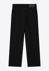 Wool-Blend Straight-Leg Pants