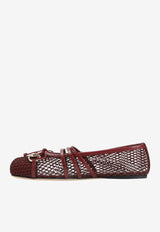 Mesh and Leather Ballet Flats