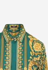 Signature-Print Silk Formal Shirt