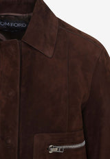 Suede Short Jacket with Front-Pockets