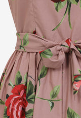 Floral-Print Flared Midi Dress