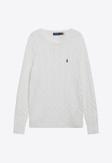 Polo Ralph Lauren Cable Knit Logo Sweater White 710775885033CO/S_POLOR-WHT