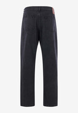 Buttoned Straight-Leg Jeans