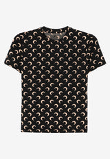 Marine Serre Moon Print Jersey T-shirt Black UTS001ACJER0001_IT99