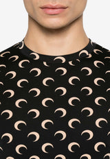Marine Serre Moon Print Jersey T-shirt Black UTS001ACJER0001_IT99