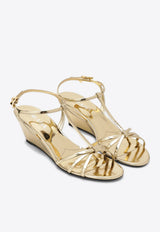 70 Metallic Leather Wedge Sandals
