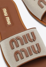 Logo-Embroidered Flat Sandals