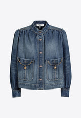 Gathered Denim Jacket
