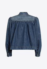 Gathered Denim Jacket