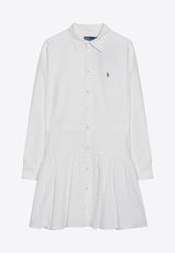 Logo-Embroidered Shirt Dress