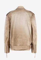 Golden Goose DB Phoebe Zip-Up Leather Jacket Beige GUP02535P00230415155_MELLOW BUFF_41114642