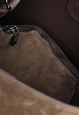 Brunello Cucinelli Suede Leather Top Handle Bag Brown MBDLD2503C8769_PEAT_40000128