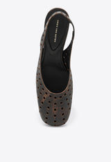 60 Aged Leather Perforated Pumps