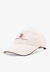 Brunello Cucinelli Logo Embroidered Baseball Cap White MM4799859CSB49_OFFWHITE ROSSO_40000096