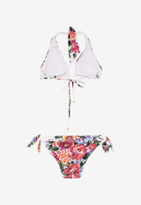 Dolce & Gabbana Floral Bouquet Halterneck Bikini Multicolor O8A54JON0EHHA5ZO_MAZZFIORIBIANCO_40005345
