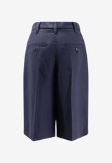 Brunello Cucinelli Linen Bermuda Shorts Blue MH126P9183C4224_ABYSS_40000066