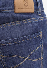 Brunello Cucinelli Logo Patch Straight-Leg Jeans Blue MH263K2310C1485_DENIM SCURO_40000100