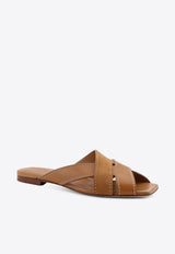 Tod's Stitched Leather Flat Sandals Brown XXW99L0JY50V1SZZZR_Brown_44130477