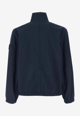 Stone Island Logo Patch Zip-Up Jacket Blue L1S154100022S0A22V0020_Blue_48900892
