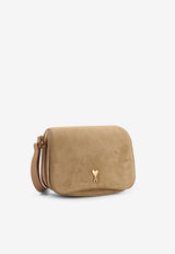 AMI PARIS Paris Paris Suede Crossbody Bag Honey ULL717AL0166A086_MIEL_48013848