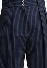 Striped Straight-Leg Pants