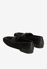Split Calfskin Slippers with Branded-Dime