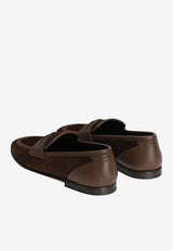 Split Calfskin Slippers with Branded-Dime