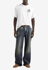 Crewneck T-shirt with Logo-Patch