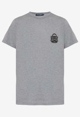 Crewneck T-shirt with Logo-Patch