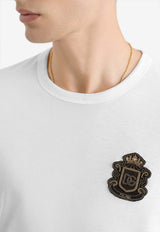 Crewneck T-shirt with Logo-Patch