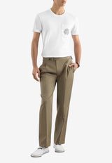 Crewneck T-shirt with Embroidered-Logo