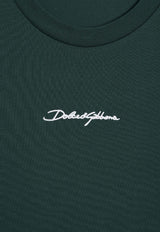 Crewneck T-shirt with Embroidered-Logo