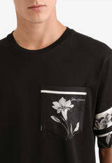Crewneck T-shirt with Floral-Print