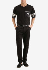 Crewneck T-shirt with Floral-Print