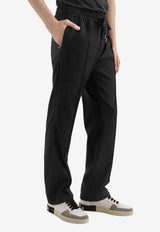 Pinstipe Pants with Elastic-Waist