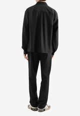 Pinstipe Pants with Elastic-Waist