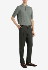 All-Over DG Silk Polo Sweater