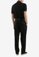 Silk Polo T-shirt with Contrasting-Logo