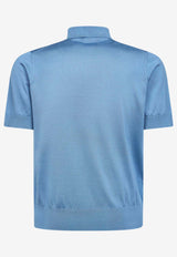 Silk Polo T-shirt with Logo