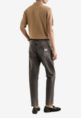 Wool Polo T-shirt with Logo-Patch