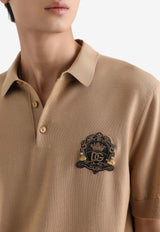 Wool Polo T-shirt with Logo-Patch